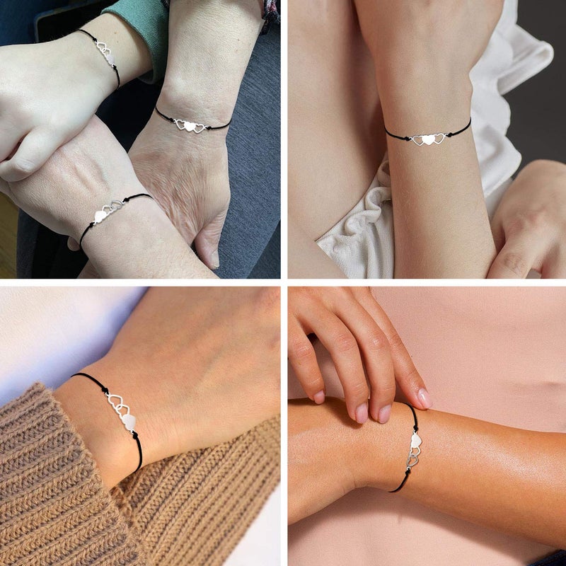 UNGENT THEM 3 Sisters Gifts from Sister Bracelet Galentines Valentines Day Birthday Christmas Gifts for Sister Women Teen Girls - Image 2